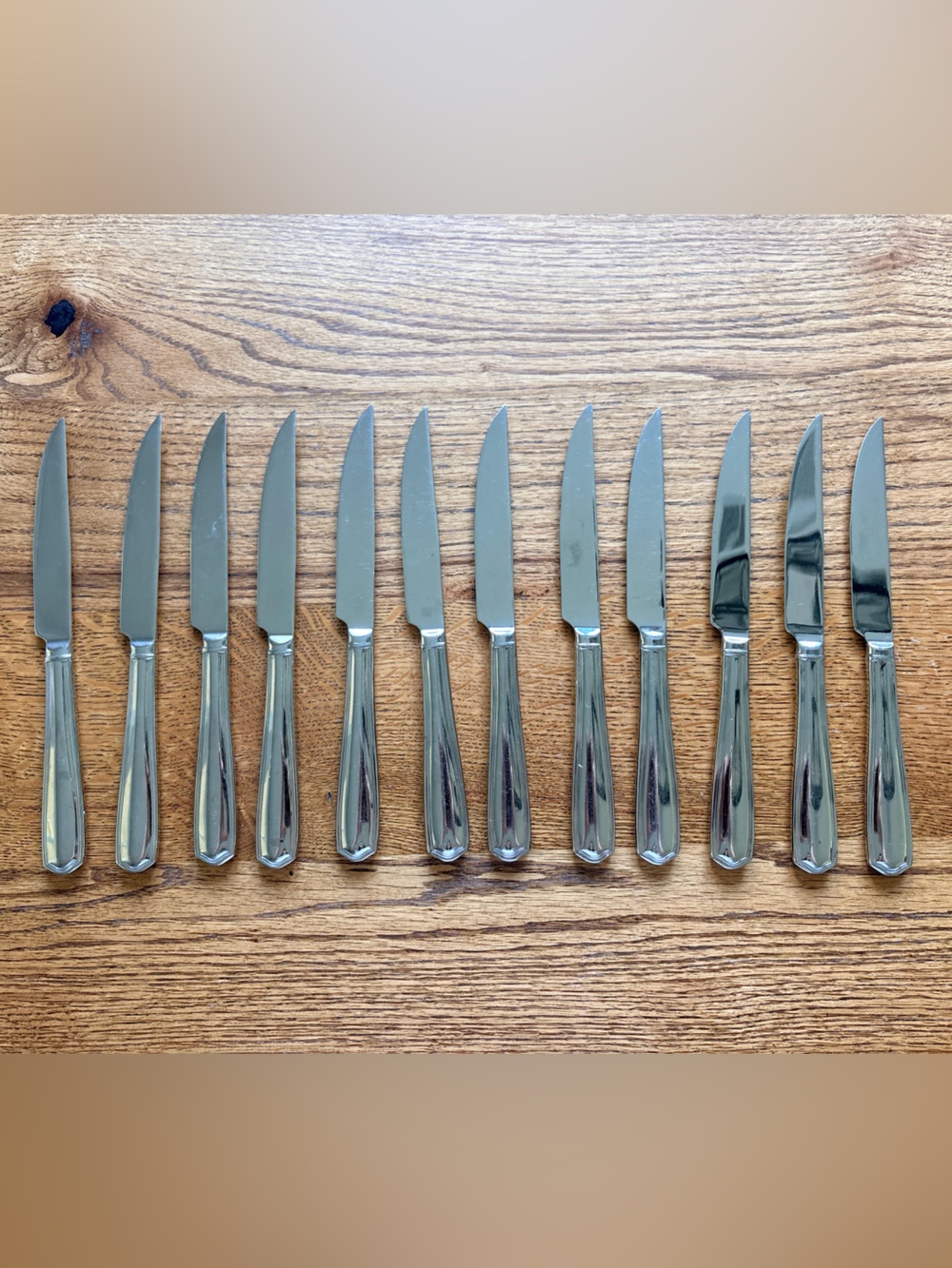 Reed & Barton Tarbor Stainless Steel Serrated Steak Knife Set of 12
